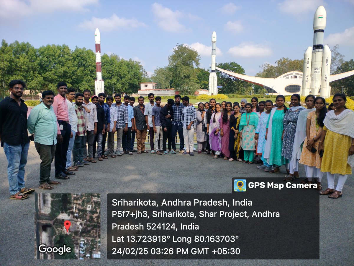 sritatp's tweet photo. Our ECE students visited ISRO-SHAR, India's premier spaceport, to uncover the wonders of space technology. They delved into satellite communication systems, launch vehicles, and the role of electronics in space missions.

#ISROSHER #SpaceTechnology #ECE #SRIT #IndustrialVisit https://t.co/YP9GIwuUav