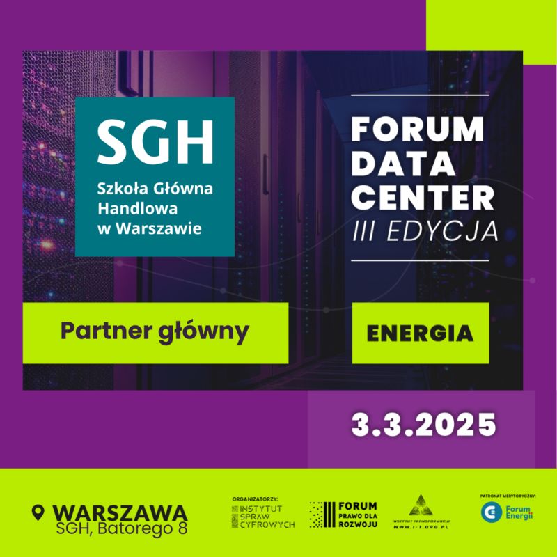 Partnerzy III edycji Forum Data Center: SGH, Hillwood, Polcom, Polska Chmura, Forum Energii.