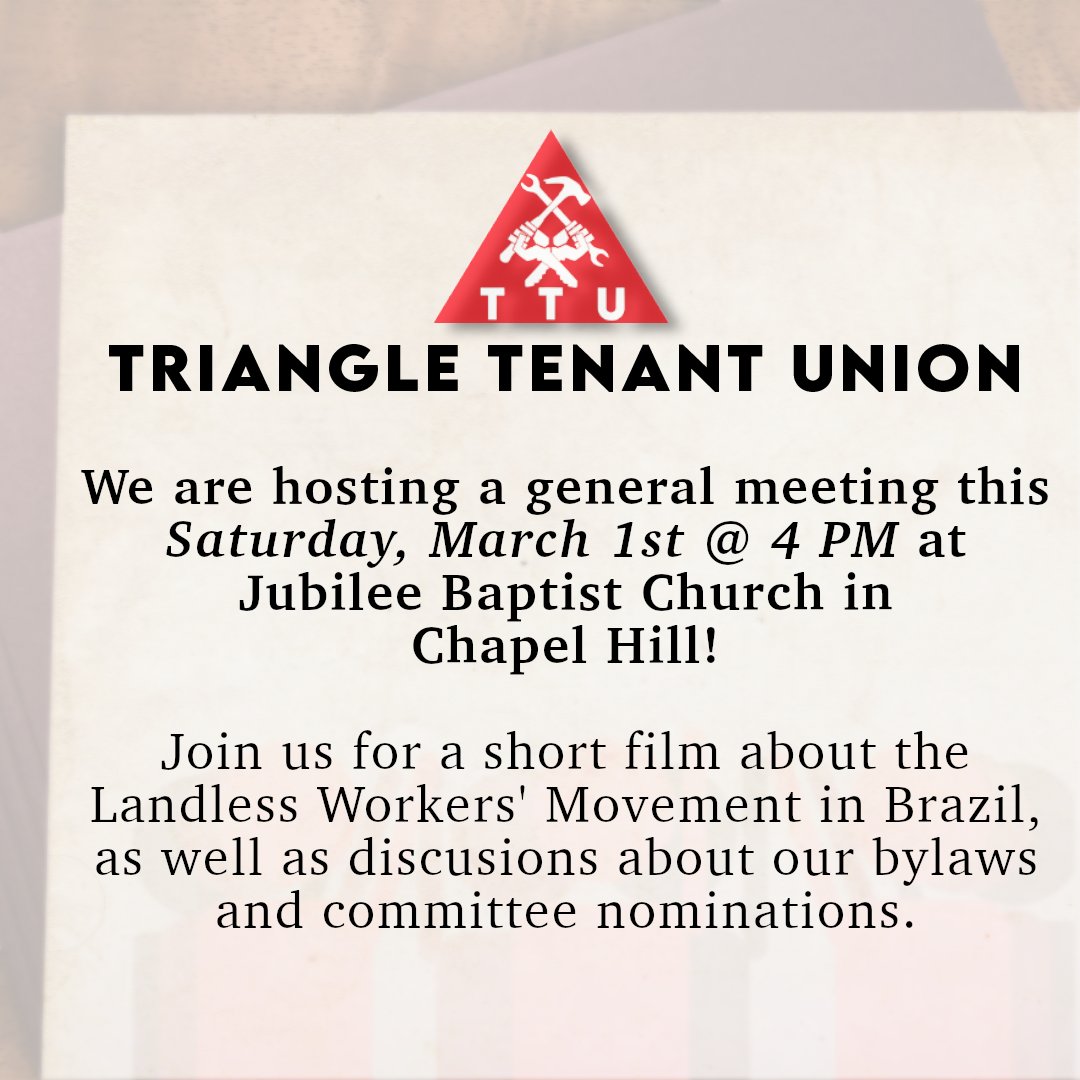 THIS SATURDAY! Come see how our fight for housing justice looks around the world, and discuss how our union will look in the coming years!