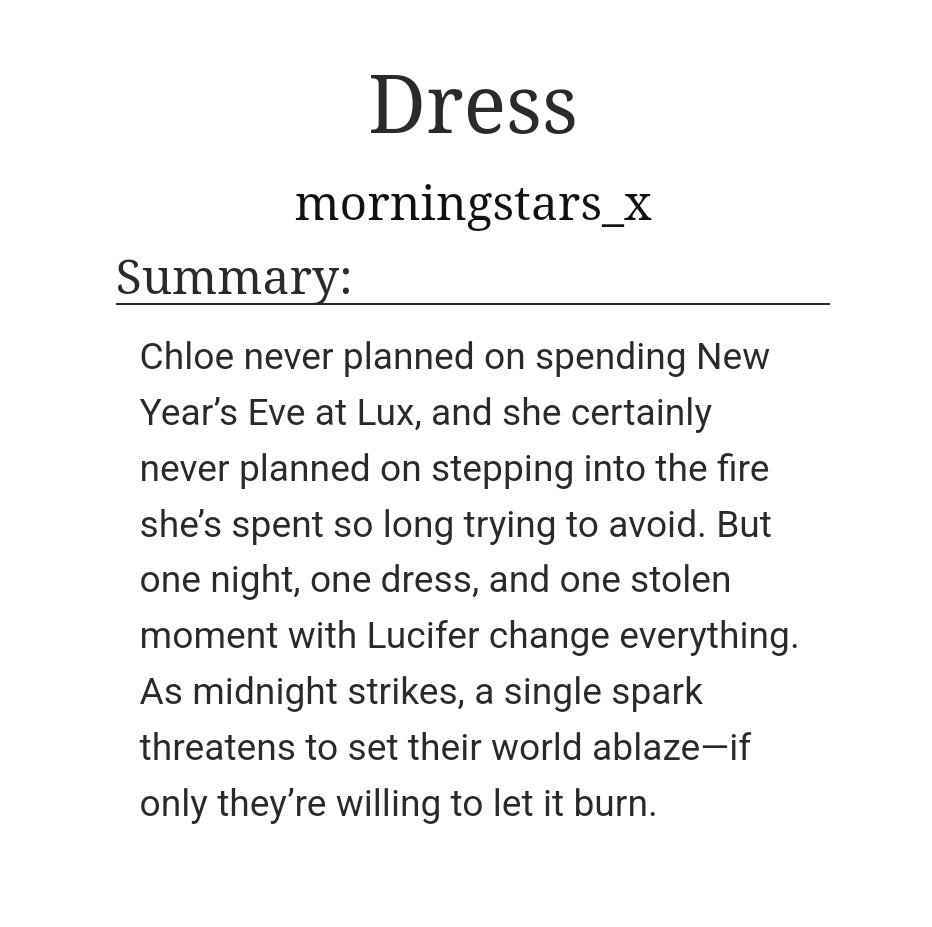 Does it make sense to post a New Year's Eve themed fanfiction in February? No. Am I still gonna do it? Absolutely 😁 "Dress" will be up on AO3 later tonight 💗