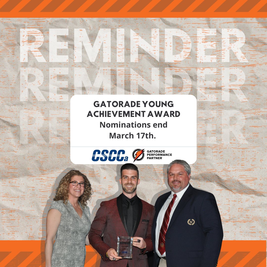CSCCa (@csccaofficial) on Twitter photo MSCCs - don't forget to submit your nominees for our annual <a href="/GPPartner/">Gatorade Performance Partner</a> Young Achievement Award here: forms.gle/5cAKKKgHFZY51r… ⚡️
One promising young strength & conditioning coach will be recognized at our 2025 National Conference in Indianapolis, IN! 💪🧡#GatoradeYAA #CSCCa MSCCs - don't forget to submit your nominees for our annual <a href="/GPPartner/">Gatorade Performance Partner</a> Young Achievement Award here: forms.gle/5cAKKKgHFZY51r… ⚡️
One promising young strength & conditioning coach will be recognized at our 2025 National Conference in Indianapolis, IN! 💪🧡#GatoradeYAA #CSCCa