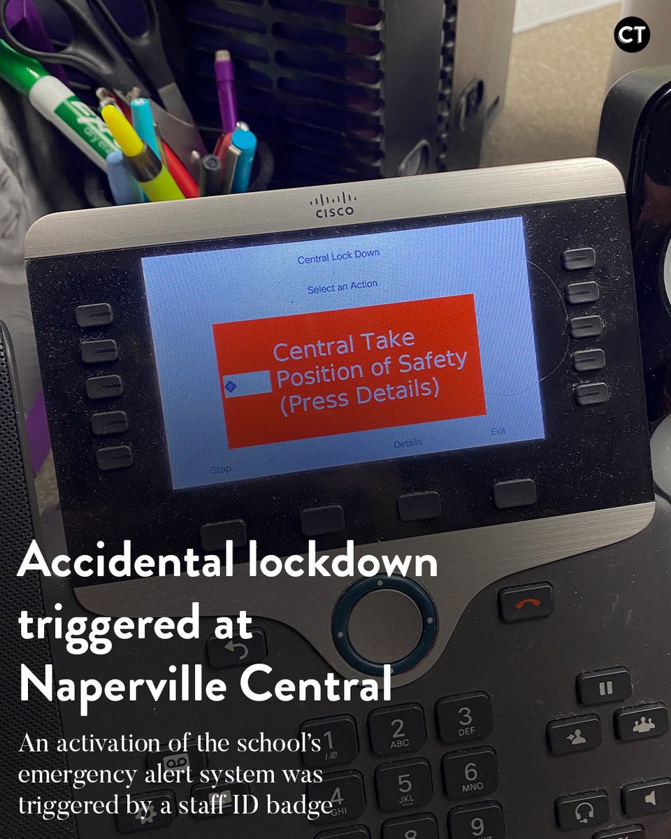 An accidental lockdown was triggered at 7:35 a.m. on Feb. 25 at Naperville Central after an accidental activation of the school’s emergency alert system. The alarm was activated after a staff member accidentally either held down or clicked their CENTEGIX ID badge 8 times.