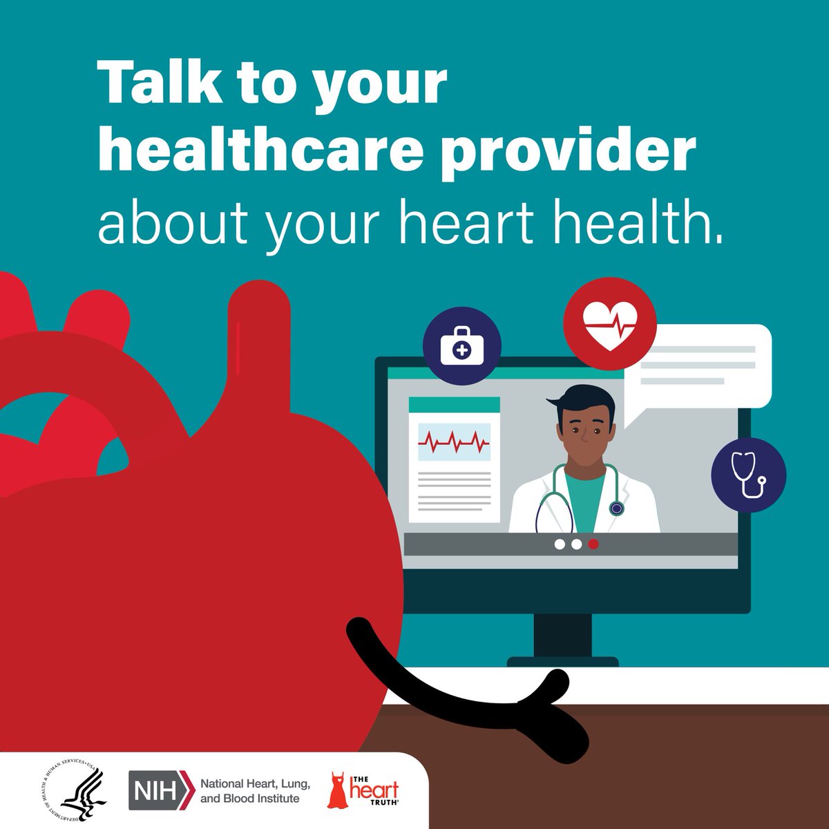 It’s #HeartHealthMonth — Don’t forget to talk to your doctor about your heart! ❤️ ⁦@nih_nhlbi⁩ ⁦@TheHeartTruth⁩