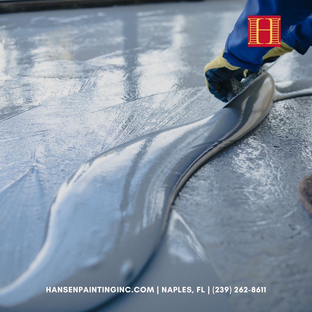 hansen_painting's tweet image. Protect your garage floor from spills, stains, and wear with our tough and durable epoxy coatings. Our professional application ensures a long-lasting finish that can withstand even the toughest conditions. #DurableGarageFloors #EpoxyProtection #HansenPainting