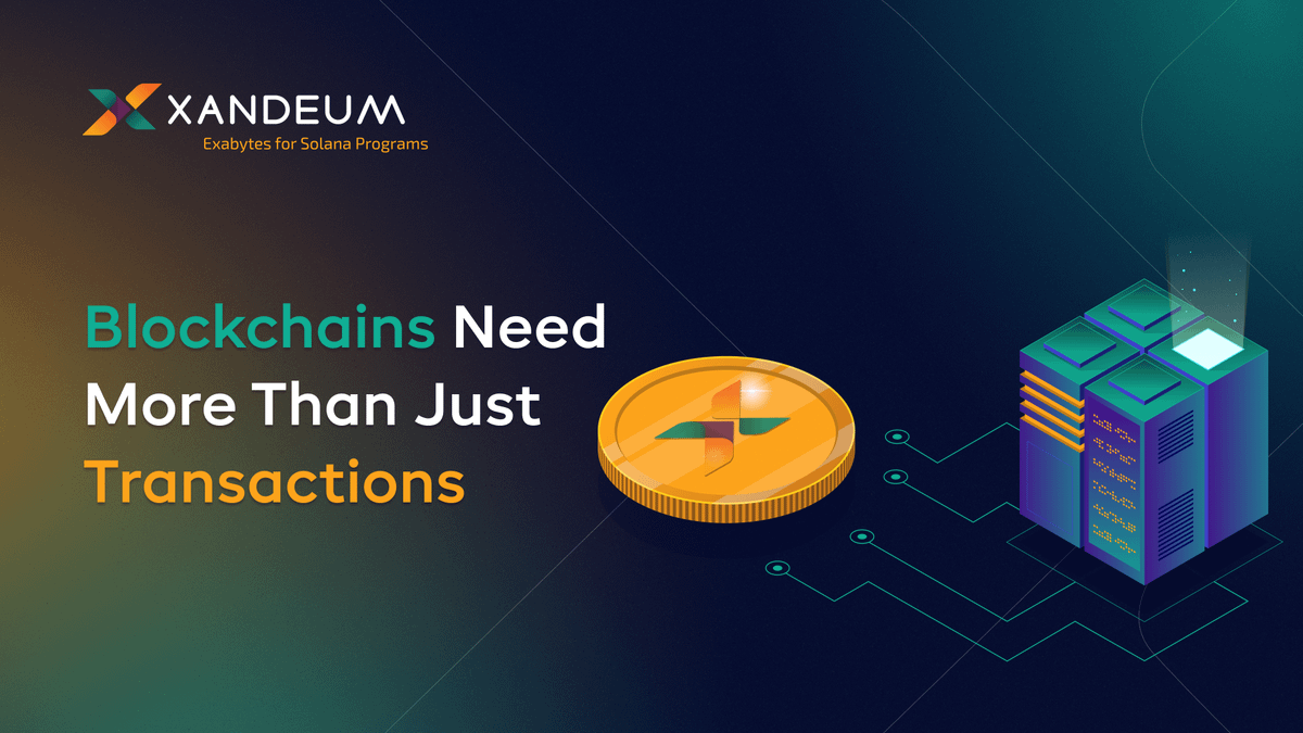 Xandeum's tweet photo. Imagine a computer without a hard drive. That’s blockchains today. ⛓️

Xandeum fixes this with smart contract-native, exabyte-scale storage—because Web3 apps should actually work. https://t.co/KBSJg01TKJ