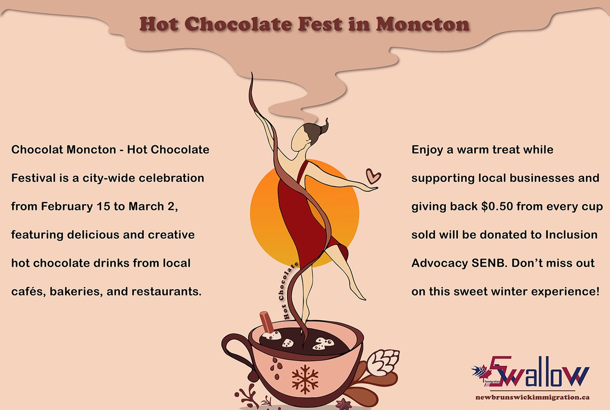 NewbrunswickCa's tweet photo. Indulge in the Chocolat Moncton Hot Chocolate Festival – A Sweet Winter Celebration!
#HotChocolate #hotchocolatefest #moncton #chocolatmoncton #hotchocolatefestival #hotchocolate #SupportLocalBusinesses #localeconomy #InclusionAdvocacySENBPromotiondelinclusion #iasenb #cafés https://t.co/8aDjm6Chhz