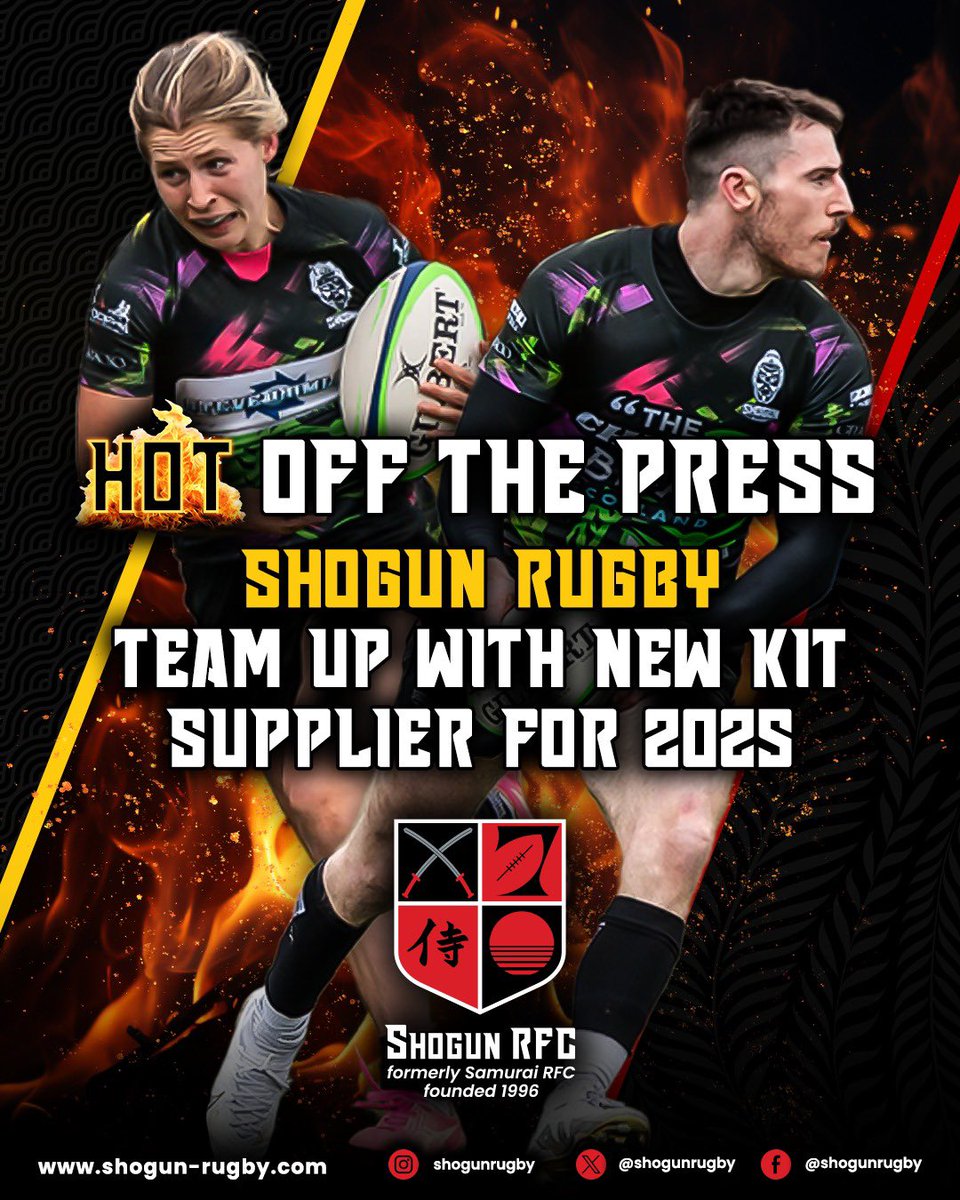 Shogunrugby's tweet photo. “HOT OFF THE PRESS”
We’re excited to announce that Vaquita Apparel, a new aspirational premium sportswear brand, will be Shogun Rugby’s official kit supplier for 2025. 
Vaquita brings a fresh wave of innovation and high-performance apparel to the Teamwear sector, already trusted by teams like GB7s & USA 7s over the past year.
Our Chairman, Mike Friday, gave a resounding thumbs-up after experiencing Vaquita’s quality and style firsthand during his time at the USA 7s. 
With their exclusive Ventil8 fabrics, our Men’s and Women’s teams will debut their new technical apparel at the upcoming Hong Kong 10s and we can’t wait to see them in action! 
The big match kit reveal is coming soon, watch this space! 
#ShogunFamily #ShogunRugby #VaquitaApparel #NewBeginnings #RugbyKit 
#SmallMargins #HongKong10s