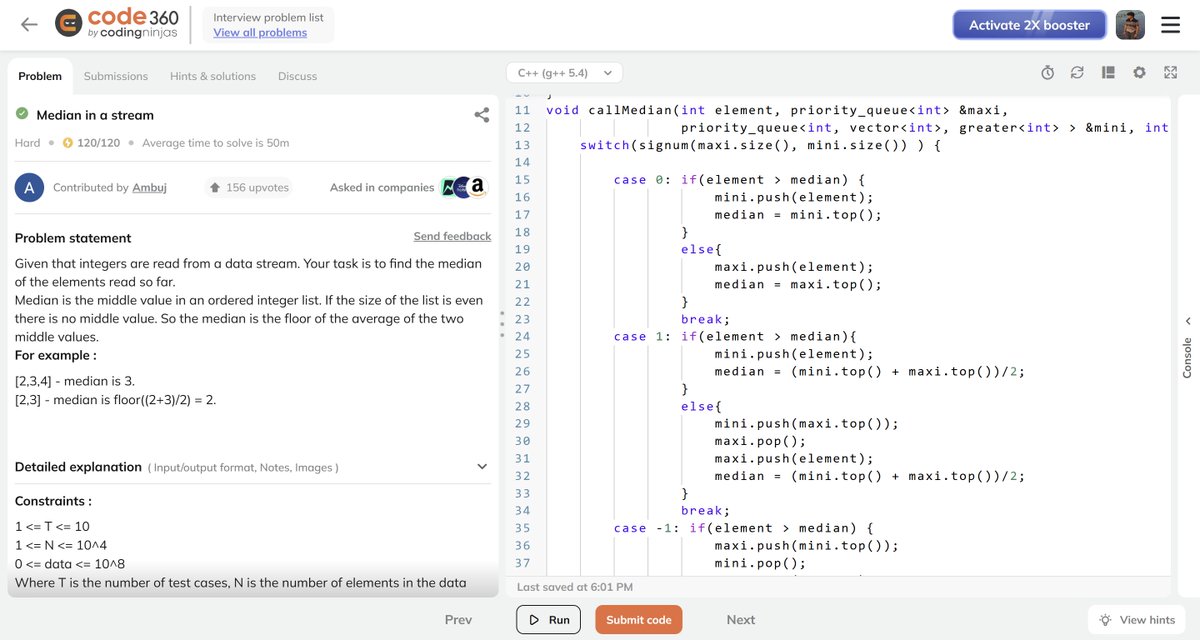 sashikantsingh_'s tweet image. Solved Heap Questions
->Smallest Range From K Sorted List
->Median in a stream
#DSA #code360 #codingninja #Learninpublic #buildinpublic