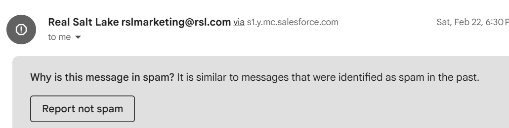 TylerRobAbb's tweet image. Hey @realsaltlake 

I happened to check my spam inbox yesterday and saw that a BUNCH of your emails were landing in there. 

After some digging, it looks like your DMARC and DKIM aren&apos;t correctly aligned.

If you want some free help fixing it, I&apos;m happy to help!