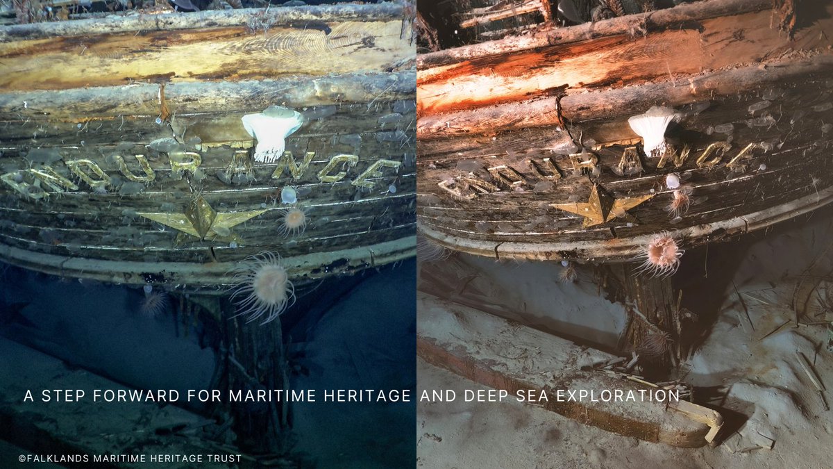 Shipwrecks at 3000m are tough to image - low light, distortion &amp; the sea’s blue hue affect visibility.

Now, thanks to <a href="/teamvoyis/">Voyis</a>  True-Colour correction, a never-before-seen image reveals Shackleton’s wreck as if brought ashore!