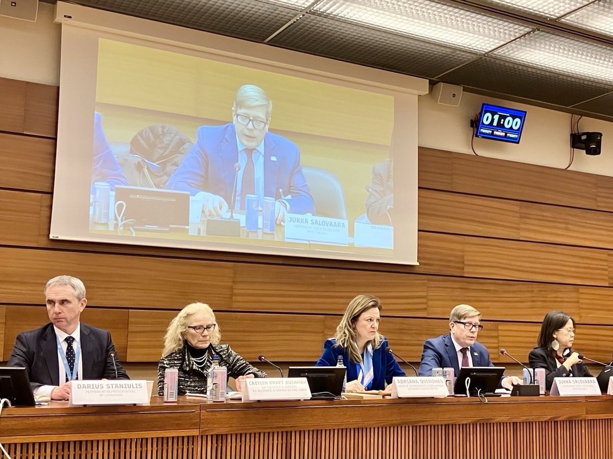 Finland in Geneva 🇫🇮 (@finlandgeneva) on Twitter photo At today’s #HRC58 side event ”Empowered or Abused – Democracy and gender equality in the digital age” Finland 🇫🇮, <a href="/CommunityofDem/">CoD</a>, 🇱🇹🇯🇵🇰🇷🇷🇴 and partners explored strategies for safeguarding democracy and promoting women’s rights and participation. At today’s #HRC58 side event ”Empowered or Abused – Democracy and gender equality in the digital age” Finland 🇫🇮, <a href="/CommunityofDem/">CoD</a>, 🇱🇹🇯🇵🇰🇷🇷🇴 and partners explored strategies for safeguarding democracy and promoting women’s rights and participation.