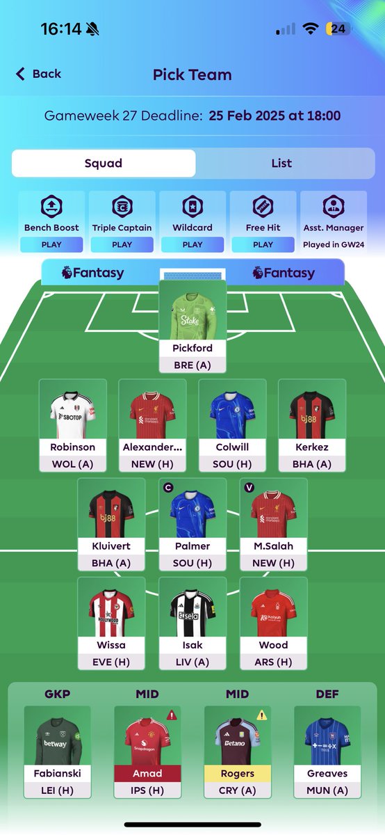 Juxn1_'s tweet photo. @thefplbois 2ft and 3.3M banked. Start Roger’s for an auto sub?  Any suggestions? Thank you boys https://t.co/r9Rr95zsTj