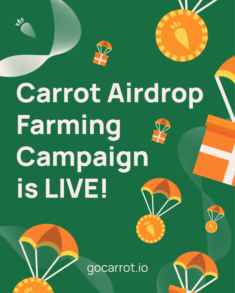 EarnCarrots's tweet photo. What's up, Carrot fam? 🥕
The Next Phase of the $Carrot Airdrop is now LIVE on Gleam!
🎯 Complete simple tasks to guarantee your share of $Carrot tokens.
The more entries you complete, the more tokens you earn!

👉 Start earning now: https://t.co/EzXkSBGeEW https://t.co/OICq2Q9Q5J