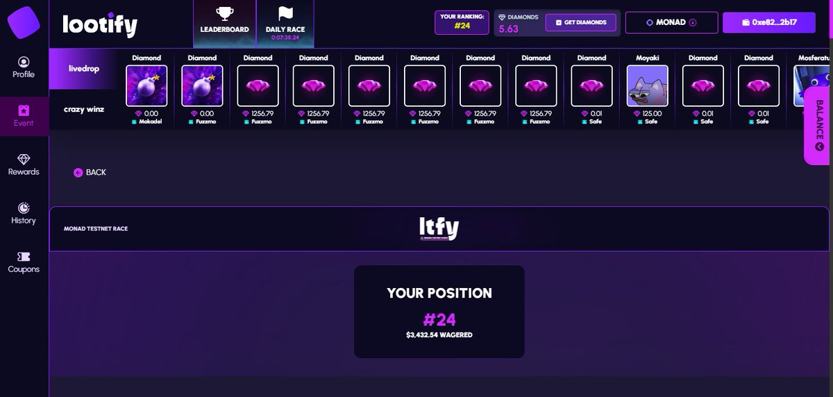 🚀 Just entered <a href="/Lootify_xyz/">Lootify</a> 

beta.lootify.xyz

the most fun testnet farming on Monad! 💎

Hit the jackpot, climb the leaderboard, and start farming $LTFY! 🏆

No real $ needed—play now! 🎰🔥

#Lootify #Monad #CryptoGaming #TestnetFarming