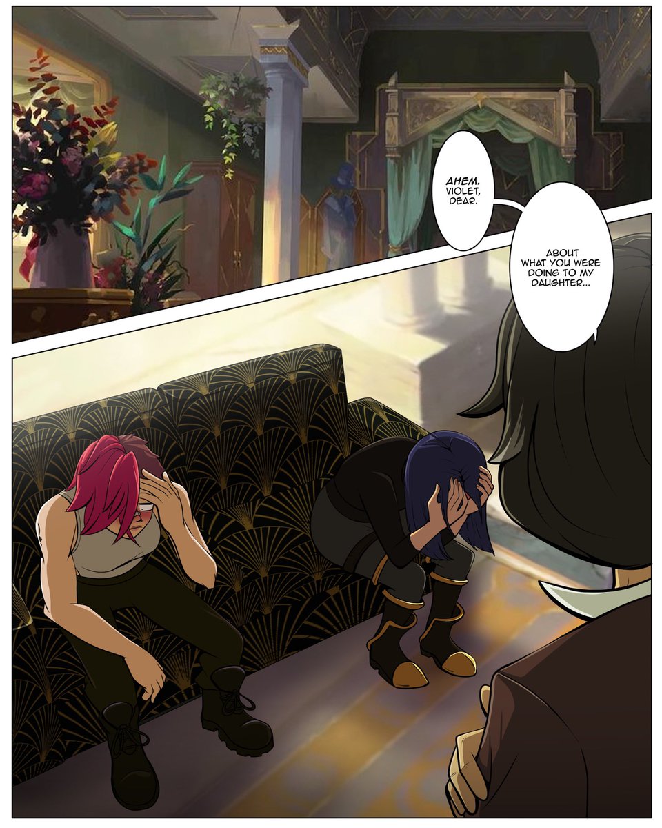 jessicanimation's tweet image. CAUGHT IN THE ACT! What if Cassandra had survived the attack on the council and wakes up from a coma only to walk in on her daughter and Vi...? 😳👀😭
Spicy comm art by @dr_neque_art! 🔥
#Arcane #CaitVi #CassandraKiramman