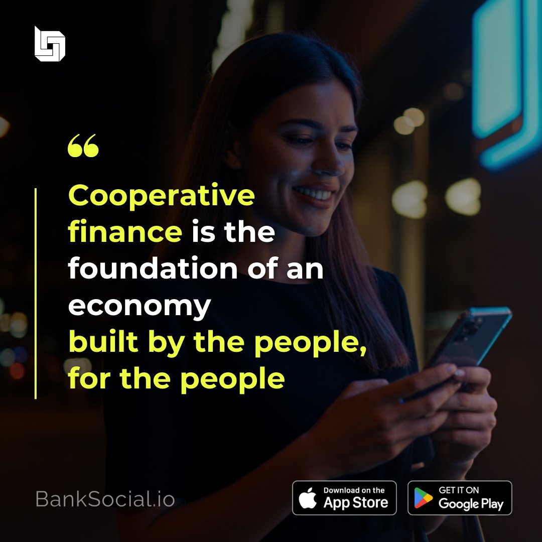💡 Finance, the way it should be. 
Built by the people, for the people. 

#CooperativeFinance 
#BankSocial 🚀