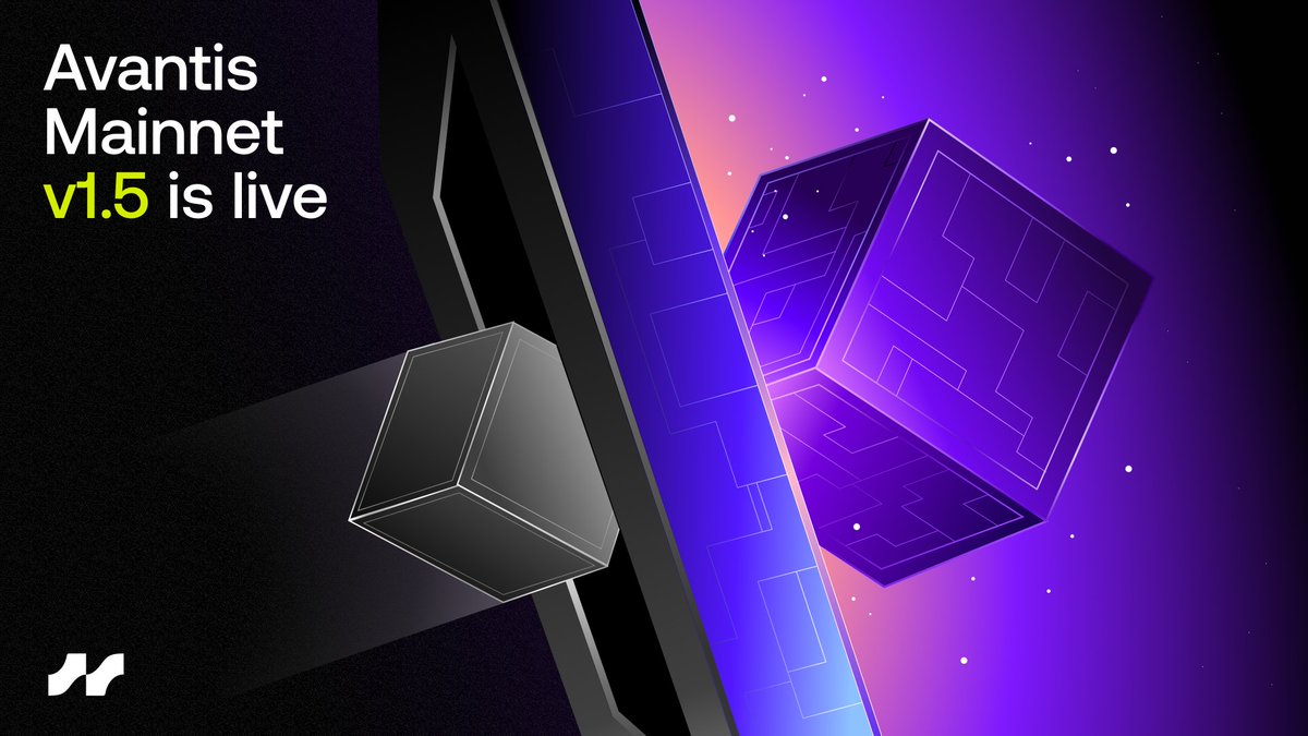 Our biggest protocol upgrade yet ⚡ Avantis v1.5 is here —a massive leap in  the world of fully onchain perp DEXs, unlocking new primitives and capital  efficiency for crypto and RWA assets.