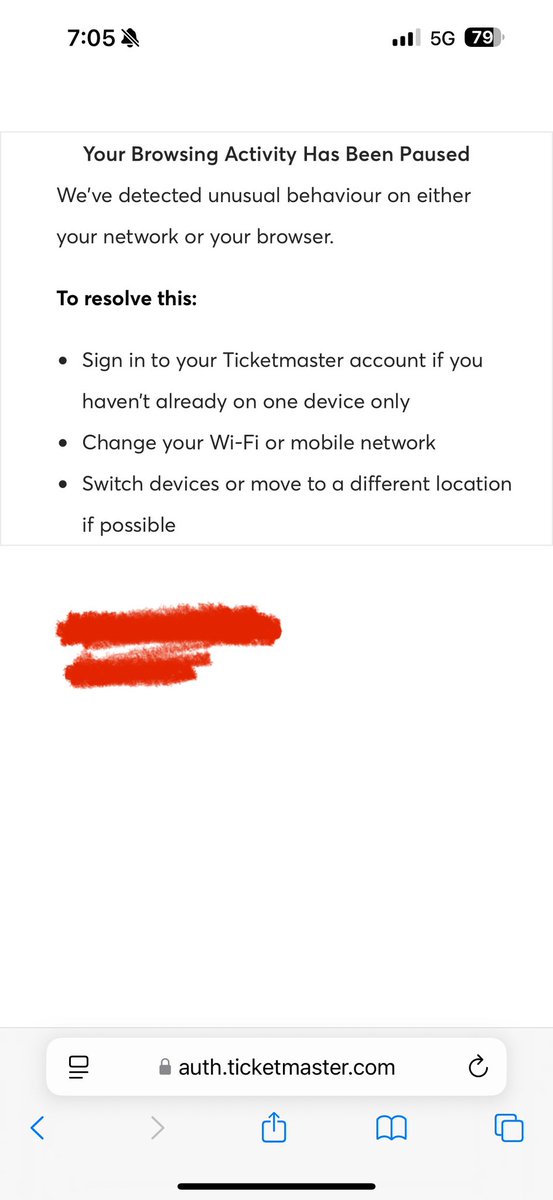 AmzLogan's tweet photo. @TicketmasterUK Looking to buy tickets for an event. This is all I have experienced since I made a password change recently. Can you help sort this out please https://t.co/cM3kilsyIf