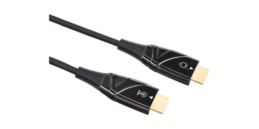 Amazon Basics HDMI Fiber Optic Cable, 18Gbps High-Speed, 4K@60Hz, 2160p, 48-Bit Color, Ethernet Ready, 150 Foot is $14.99 on Woot buff.ly/3QAk3F1 #ad