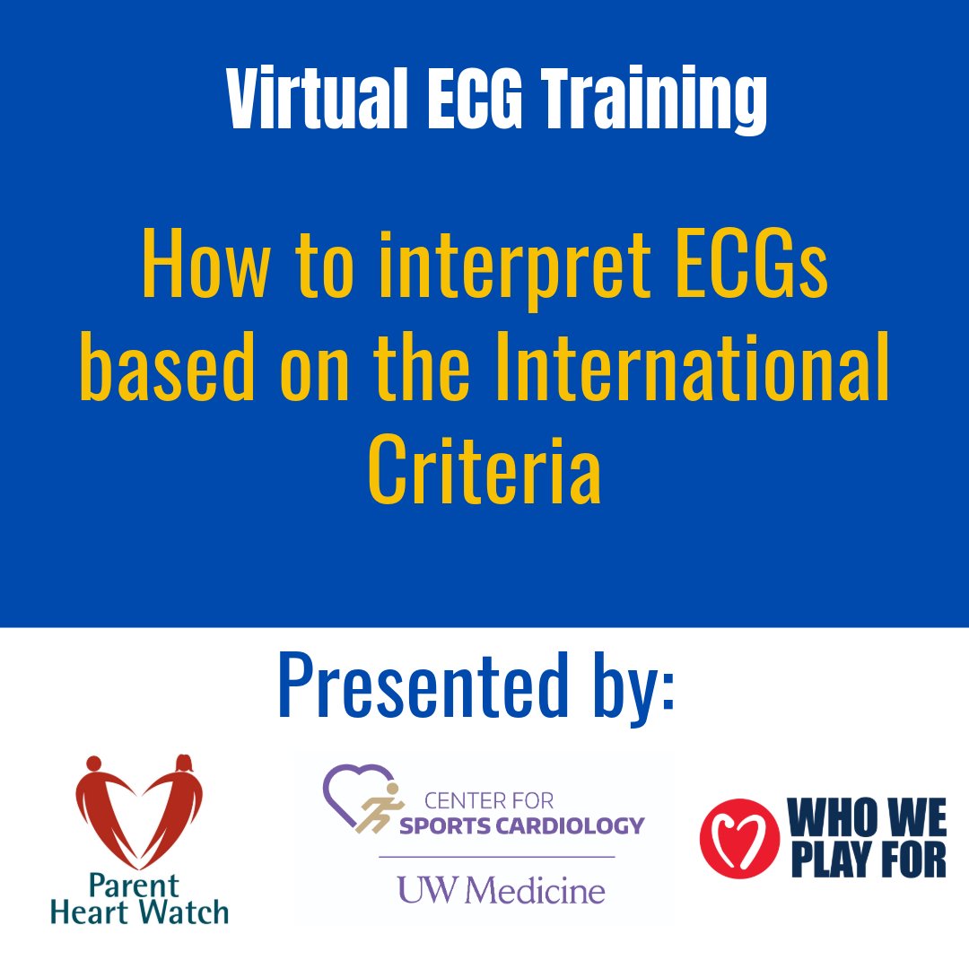 Join us for our Annual Virtual ECG Training on February 26th, 2025 from 6pm - 7:30pm ET.
WWPF and Parent Heart Watch are hosting a FREE Virtual Training Workshop on ECG Interpretation in athletes for medical providers across the country.
Register: parentheartwatch.org/ECG/