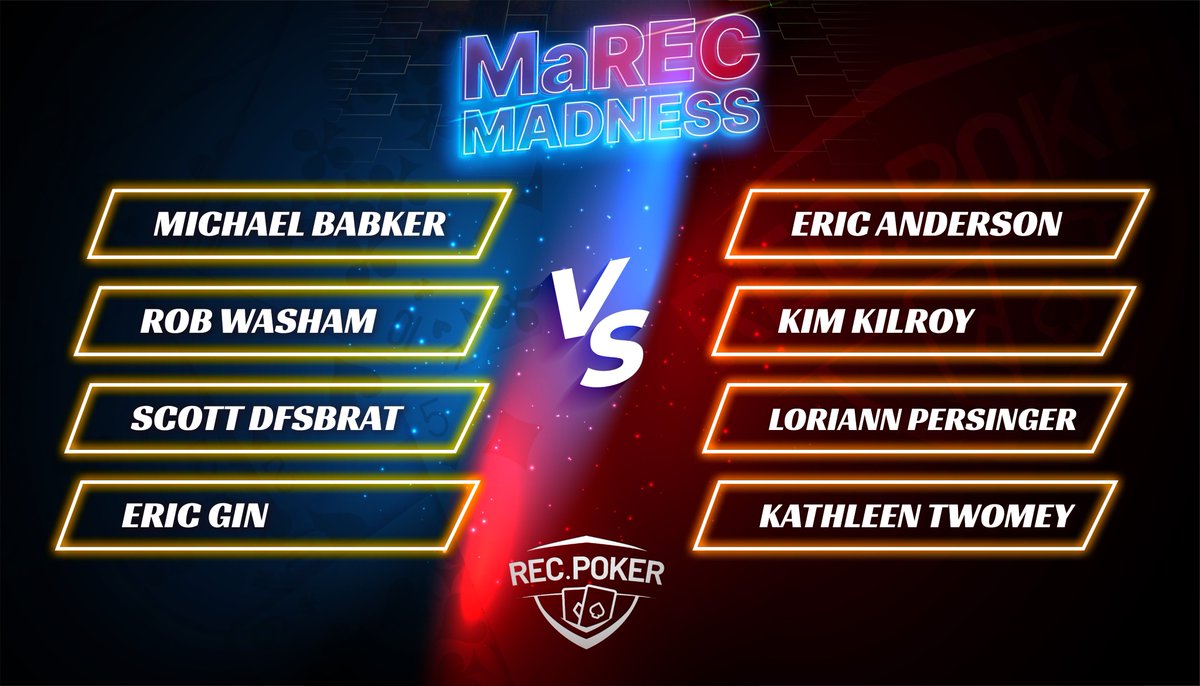 🚨 MaREC Madness Starts at 9 PM ET! 🚨

The brackets are set, and the first round of our March Madness-style tournament kicks off TONIGHT 🏆🔥

🎥 LIVE on YouTube → bit.ly/41dQON6
♠️ Hole cards EXPOSED!
🎙️ RECing Crew &amp; special guest commentary!

Who will survive and