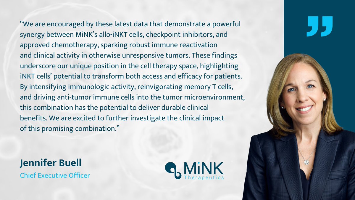Yesterday at #AACRIO25, we presented new translational insights highlighting the powerful synergy between MiNK’s allo-iNKT cells, checkpoint inhibitors, and chemotherapy in #GastricCancer. 

Read more about the data: bit.ly/3XhoXKS