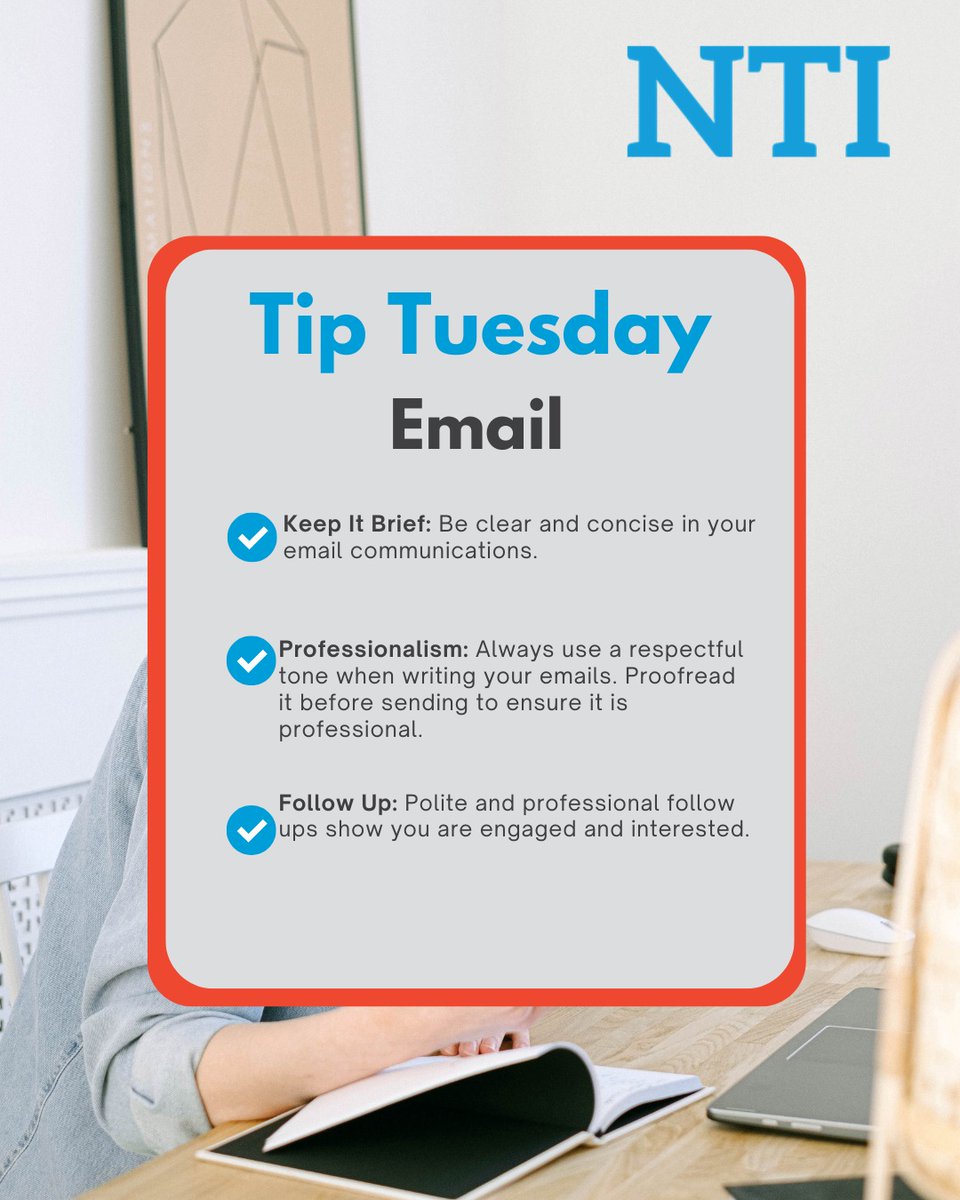 Tip Tuesday: Email Etiquette

Emails are a crucial part of the job search. Here are some tips to stand out:

~ Be Brief but Informative
~ Professional Tone
~ Follow Up

Emailing professionalism can help you land your dream job! 

Follow us on Facebook for more tips and tricks