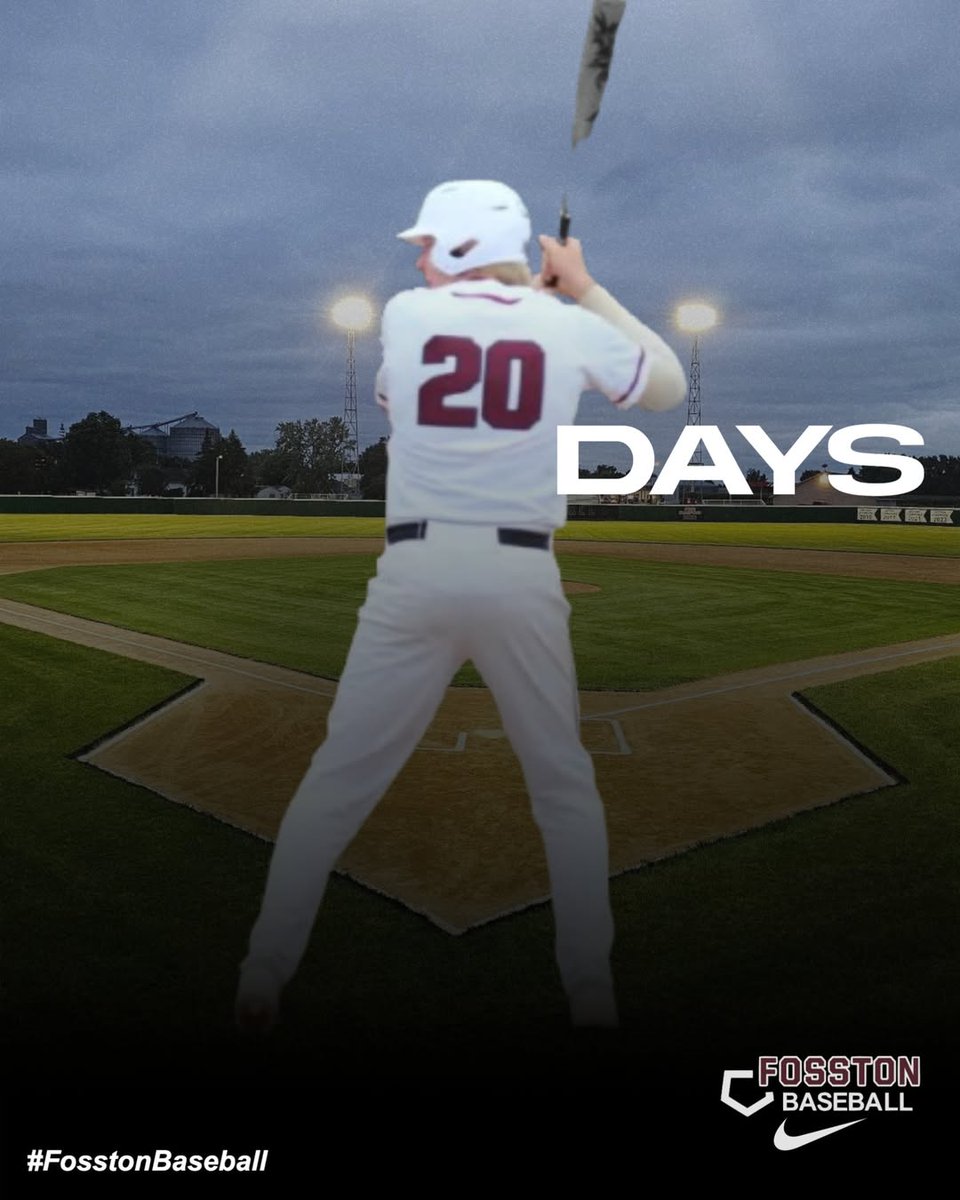 TWENTY!   Less than 3 weeks away from our first practice ⚾️ #FosstonBaseball