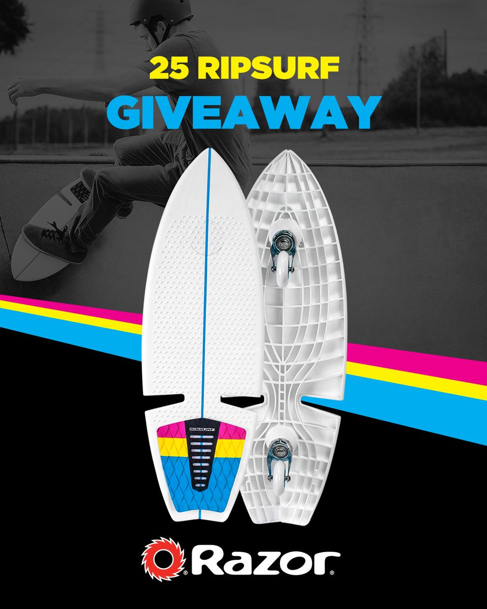 In celebration of our 25th anniversary, we’re giving away 25 #free RipSurfs!

🏆 25 #winners will be chosen THIS THURSDAY (2/27)!

Enter to #win: 
✔️ Tag 2 friends 
✔️ Follow <a href="/RazorWorldwide/">Razor Worldwide</a> 
🎟️ Each reply = 1 entry

(USA only #giveaway, prize colors may vary)