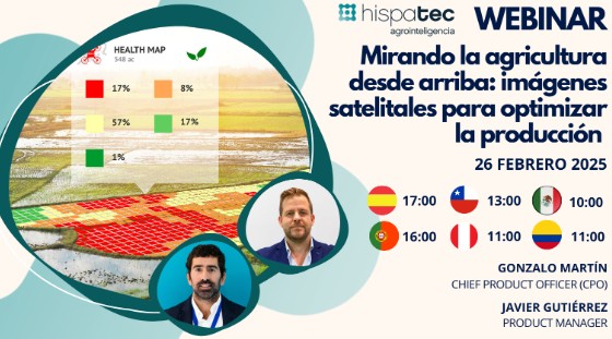 Hispatec organiza este miércoles, 26 de febrero, un webinar sobre el uso de imágenes satelitales en la producción agrícola

Toda la información aquí 
shorturl.at/UlX8J

<a href="/HispatecAGRO/">Hispatec</a> #Agricultura #Webinar