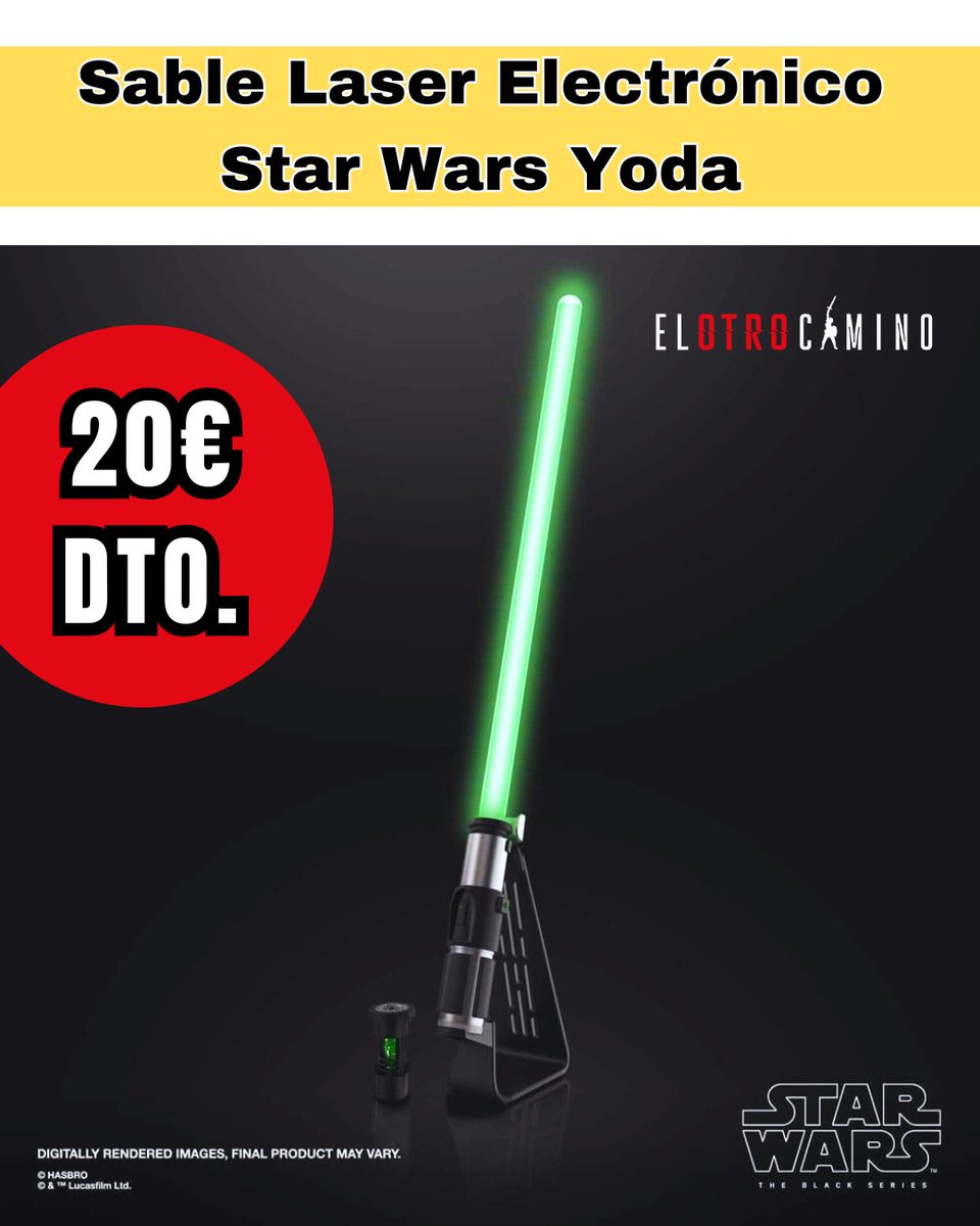 otrocaminoshop's tweet photo. ¡Aprovecha nuestro descuento y hazte con esta genial replica electrónica del sable de luz de Yoda!
Envío inmediato 🚛
#starwars #yoda #sableluz #espada #espadalaser #sablelaser #hasbro #blackseries #cosplay #disfraz #carnaval https://t.co/YLLmE8LLWS