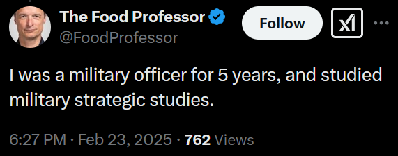 We should all pay much closer attention to the Food Professor's time in the military. Qs of particular interest: how long was he in the military, what did he study at CMR, what was the highest rank he obtained, did he ever face a court martial, and how did he leave the Forces?
