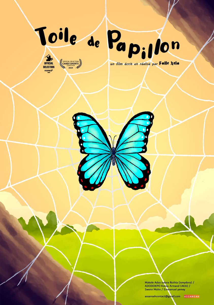 Padukstream's tweet photo. 🎬 Film N°3: TOILE DE PAPILLON
De : N'fallé Madina Alexandre
Pays : Togo 🇹🇬
Catégorie: COMPÉTITION ANIMATIONS
Prochaine projection:
📅 Mercredi 26/02 à 16h00
📍 Salle - Conseil Burkinabè des Chargeurs (CBC)
___
#FESPACO2025 #SélectionSpéciale #PADUK #CinémaAfricain https://t.co/t0bHnogYTx