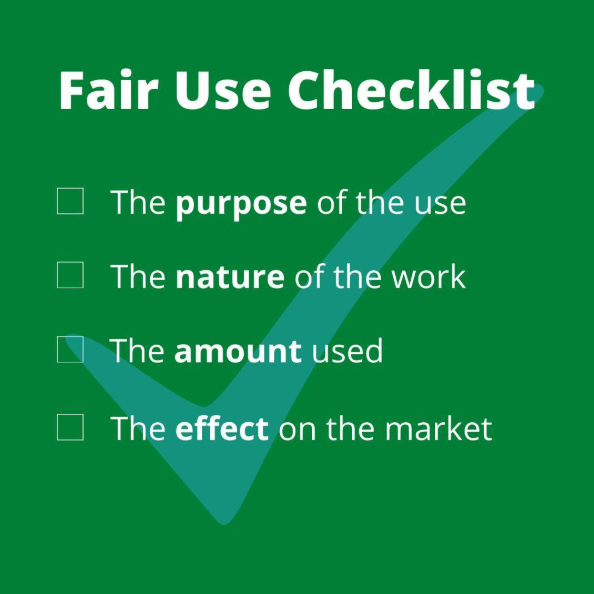 FordhamLibrary's tweet image. It&apos;s #FairUseWeek. What exactly is fair use? Fair use states that certain reproductions of copyright-protected works don&apos;t require permissions from copyright holders to use. Unsure how to apply fair use? Consult a librarian🤓! Or listen to our podcast!: bit.ly/3WK0huf