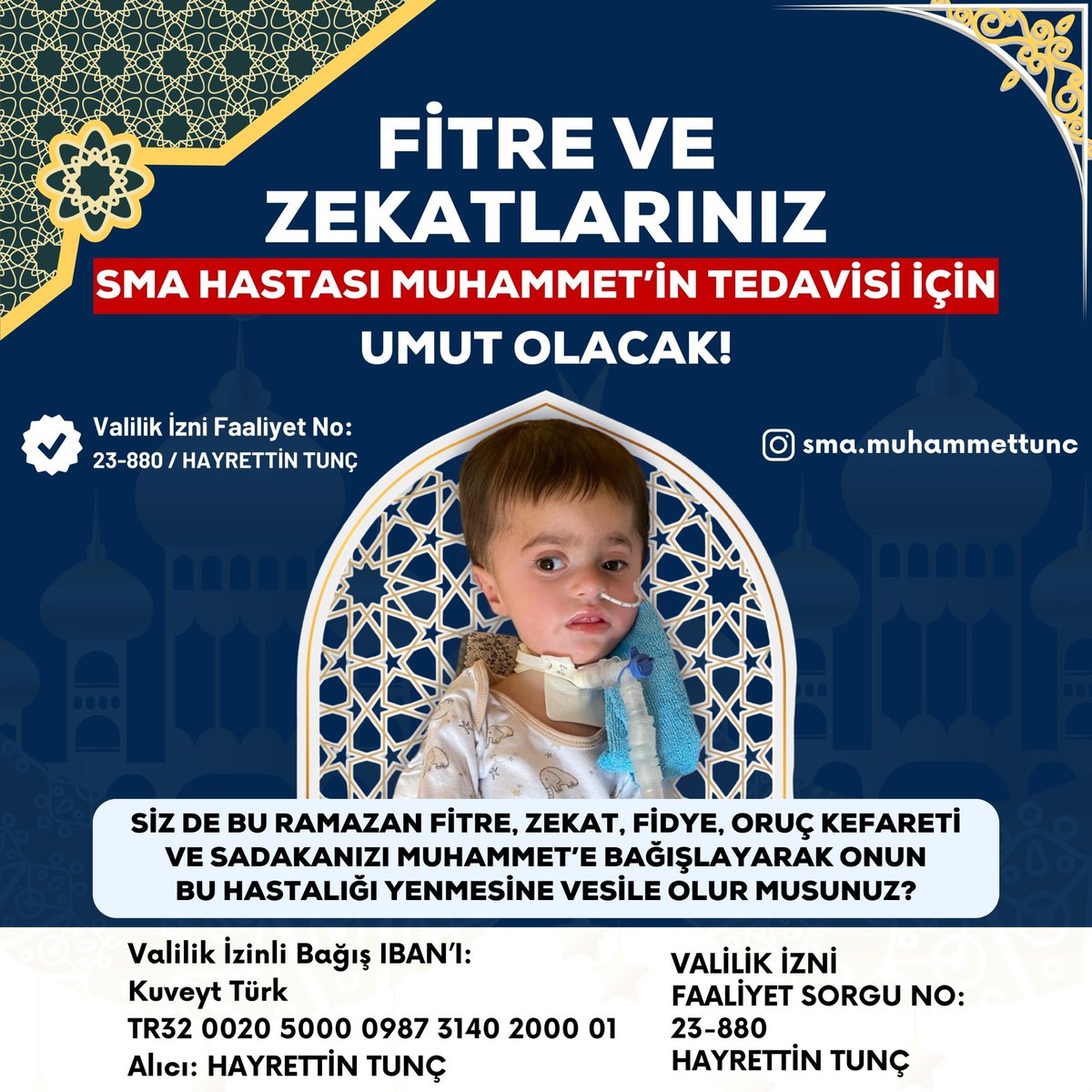 Muhammet’imiz için fitre, zekat ve sadakalarınıza talibiz 🙏🏻 Allah hayrınızı kabul etsin inşallah 🙏🏻