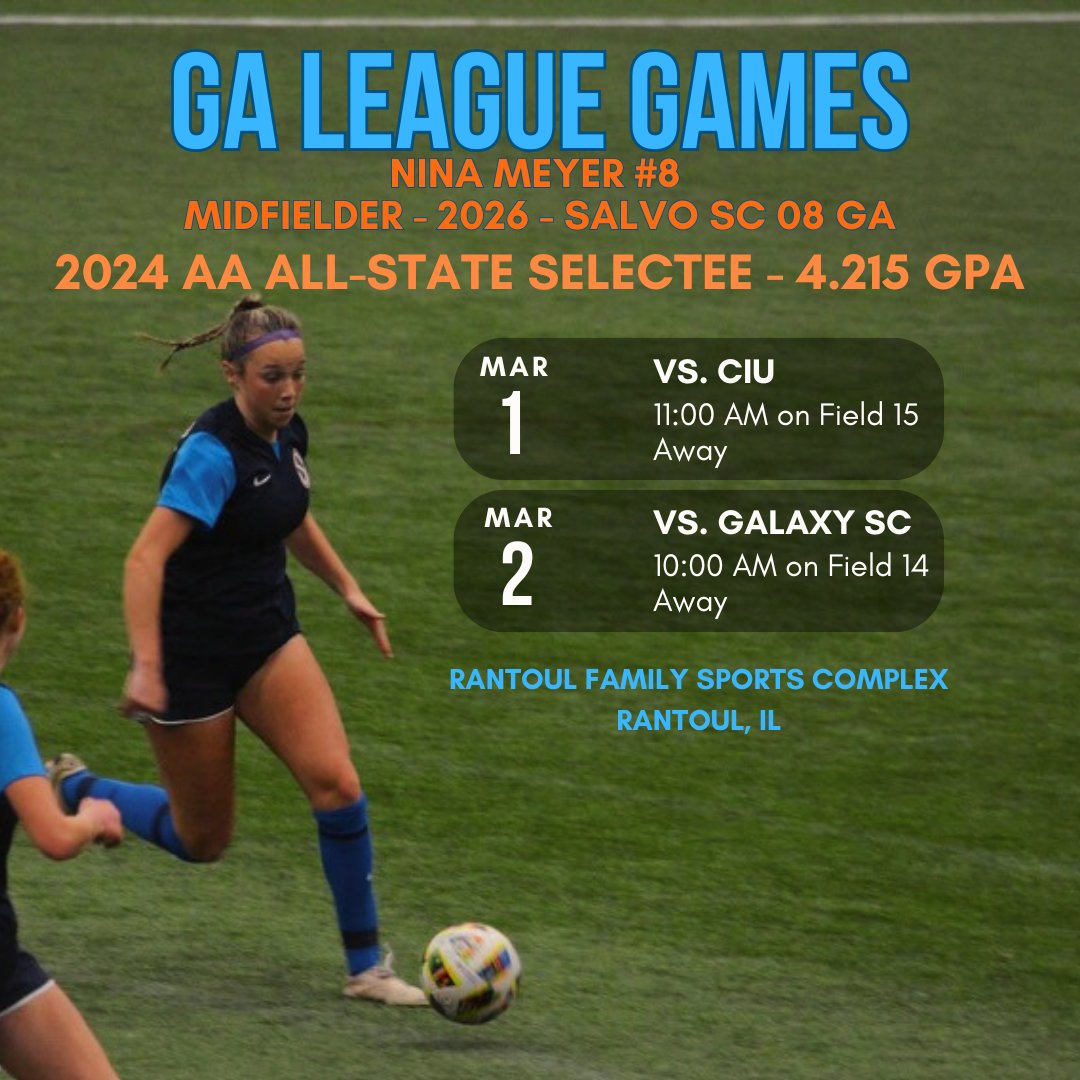 Here is my schedule for our GA league games in Illinois this weekend. Hope to see you there! Check my bio for highlights. <a href="/ImYouthSoccer/">ECNL/GA/Recruiting/College Soccer</a>