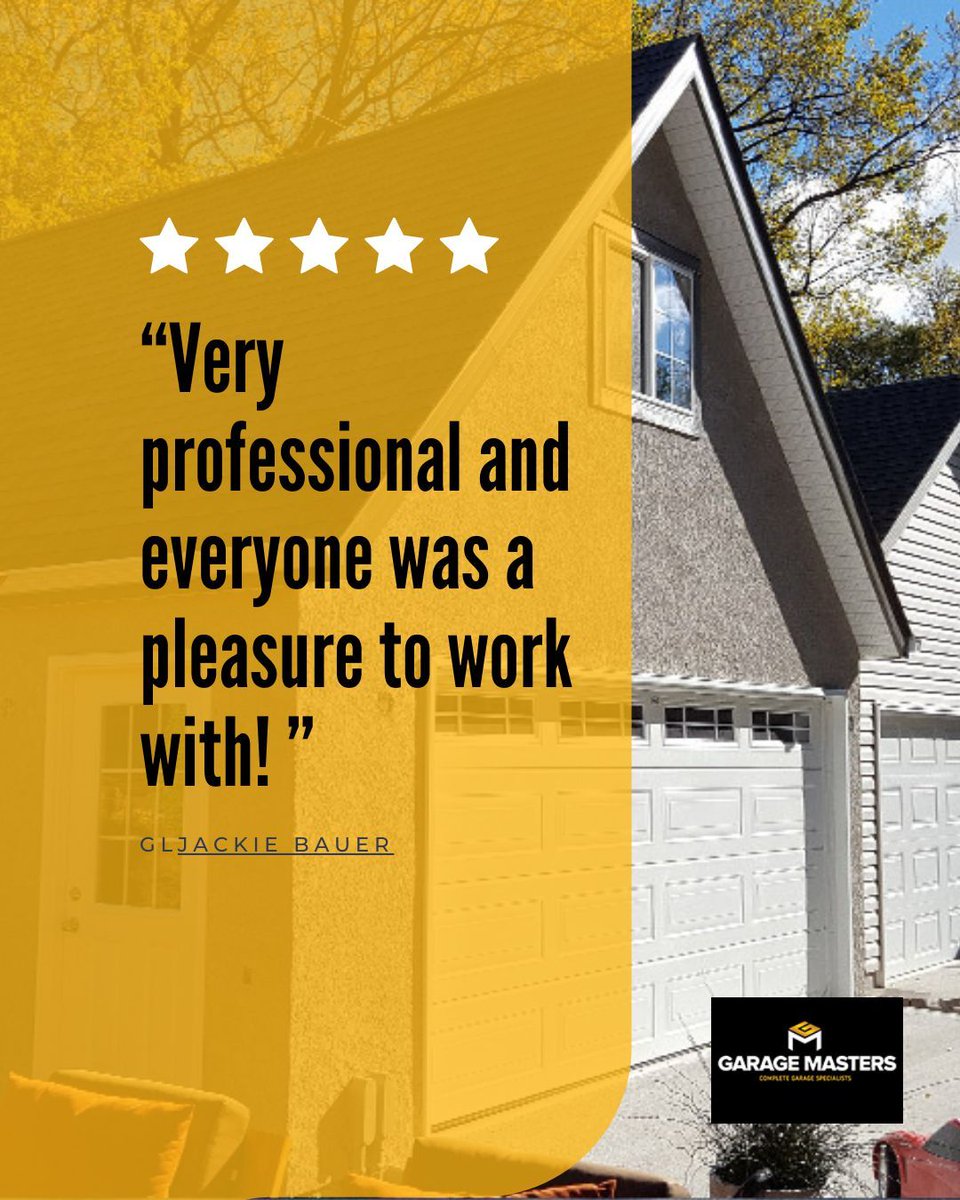 Garage_Masters's tweet image. Thank you for your kind words and for trusting Garage Masters again for your garage build! 
#garagemasters