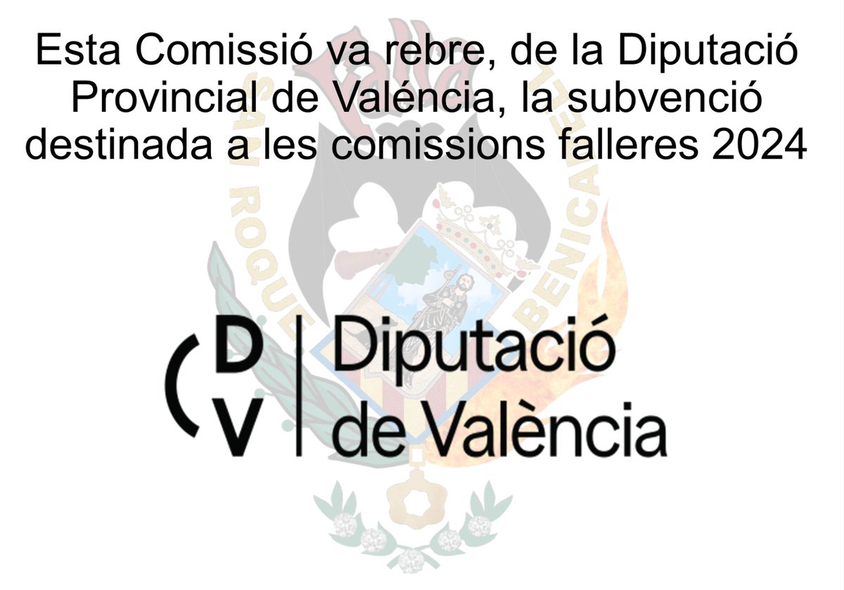 FallaBSR's tweet image. Está comissió ha rebut les subvencions de l'Ajuntament, Regidoria de Falles, i de la Diputació.
#Falles25 #FallaBSR #JuntsMolemMes @AjuntamentVLC @dipvalencia