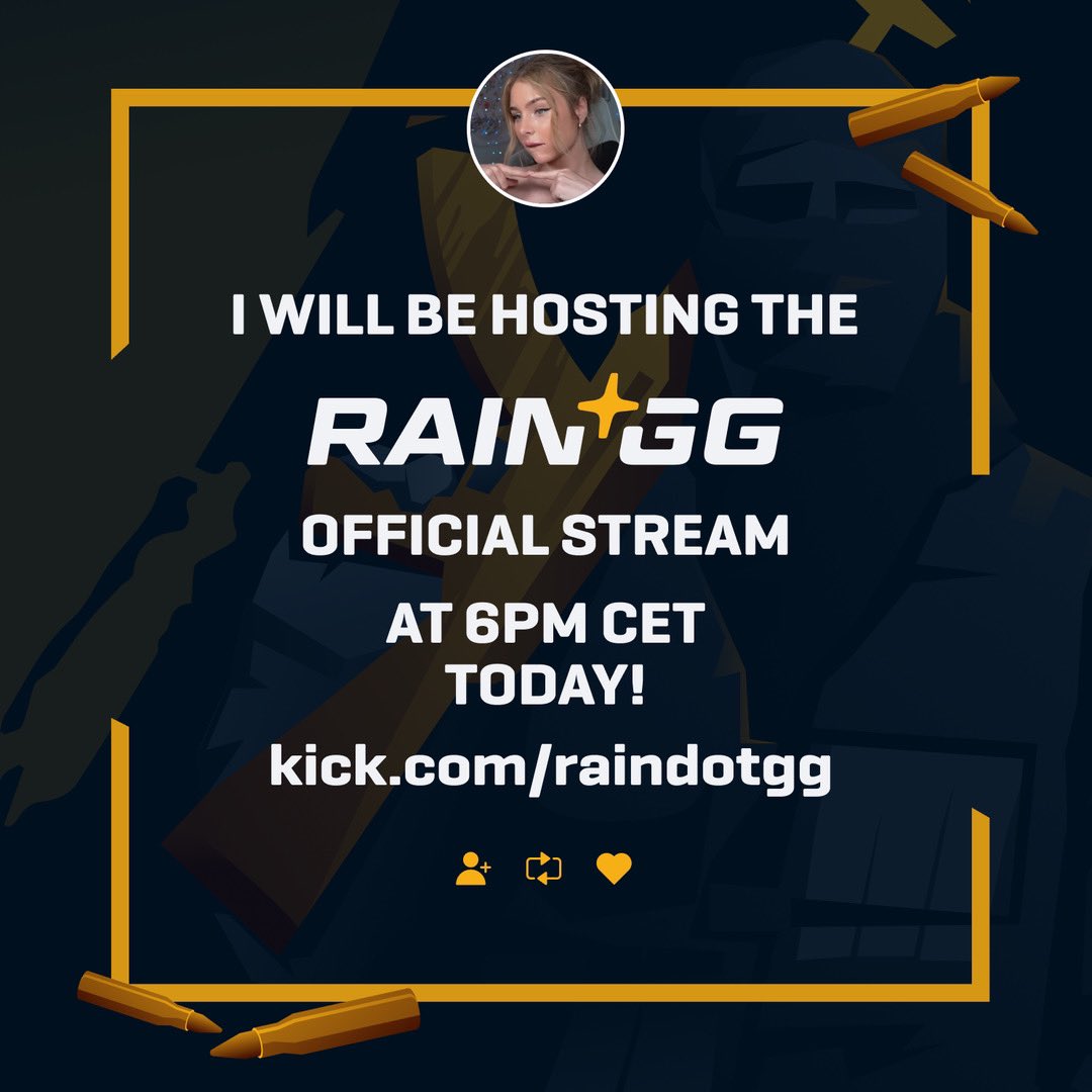 Live in just FIVE minutes with <a href="/raindotgg/">Rain.gg</a>  

🎁 Loads of giveaways 
 👉🏻 kick.com/raindotgg

💕Make sure to join us