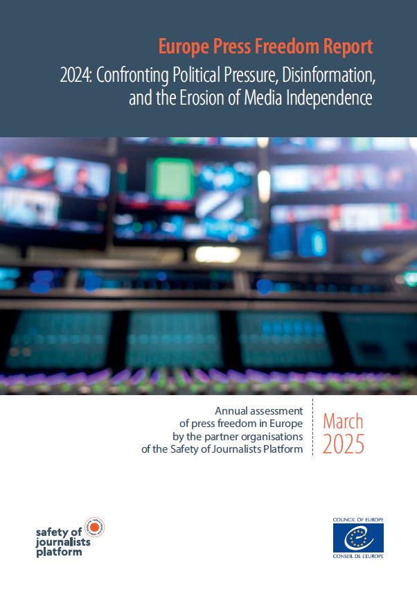 🚨Launch of the Europe Press Freedom Report 
Press conference - 5 March, 10 a.m. CET
You can attend in person at the Residence Palace (room Maelbeek), Brussels or online via Zoom
Register to participate in the online event  
👉 go.coe.int/TYndb 
#EuropeForFreeMedia