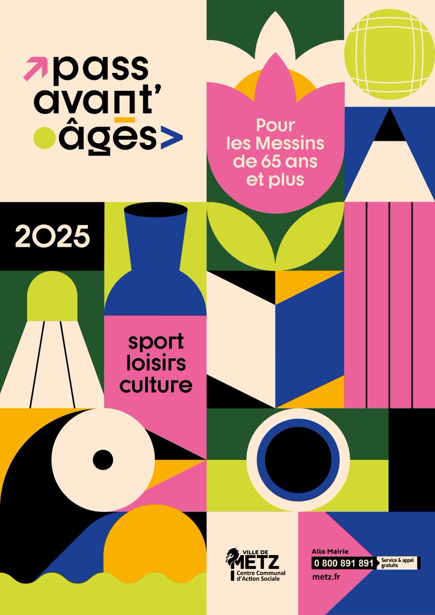 VilledeMetz's tweet image. 💡 Découvrez le Pass Avant’âges. Il est destiné aux Messins de 65 ans et plus.

Nature 👣, bien-être👌, engagement bénévole👑, culture📖, sport🏓 ou loisirs🧵… De nombreuses activités sont proposées, regroupées dans ce guide.

1/2