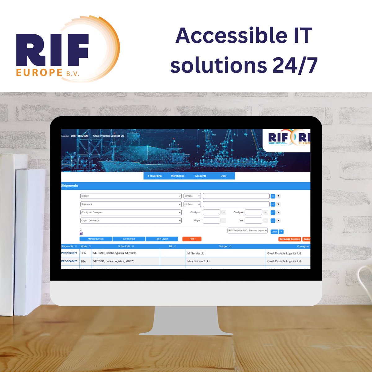RIF Worldwide take pride in their state of the art online systems that are designed to deliver simplicity and transparency, so you can track your goods and be in control - wherever they are in the world. Find out more: rifgroup.co.uk/rif-worldwide/