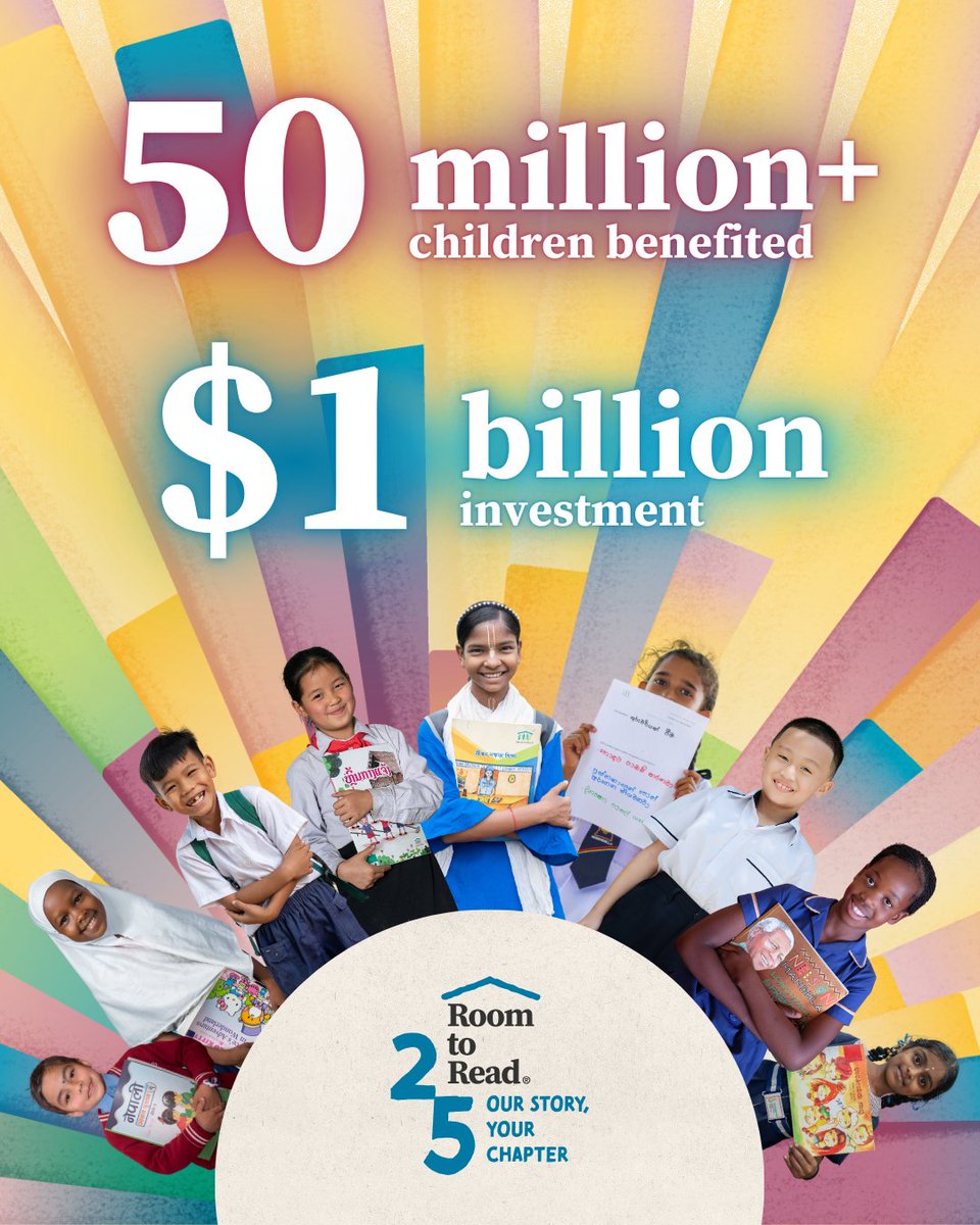 🥳 Big news! We are thrilled to share that we have met a new milestone: To date, we have benefited 𝟱𝟬 𝗠𝗜𝗟𝗟𝗜𝗢𝗡+ children around the world with literacy skills and life skills that promote gender equality. 🔗 Discover more: bit.ly/4hUWIK4