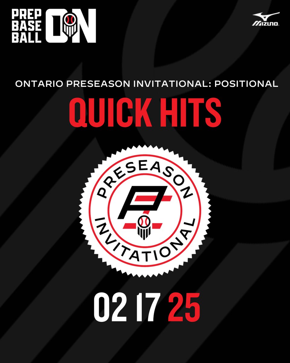 𝐎𝐧𝐭𝐚𝐫𝐢𝐨 𝐏𝐫𝐞𝐬𝐞𝐚𝐬𝐨𝐧 𝐈𝐧𝐯𝐢𝐭𝐚𝐭𝐢𝐨𝐧𝐚𝐥: 𝐏𝐨𝐬𝐢𝐭𝐢𝐨𝐧𝐚𝐥 𝐐𝐮𝐢𝐜𝐤 𝐇𝐢𝐭𝐬

We conclude our post-event coverage with breaking down 1️⃣0️⃣ positional prospects who stood out to our staff at the Ontario Preseason Invitational.

📝 loom.ly/ZXKcDN8 |