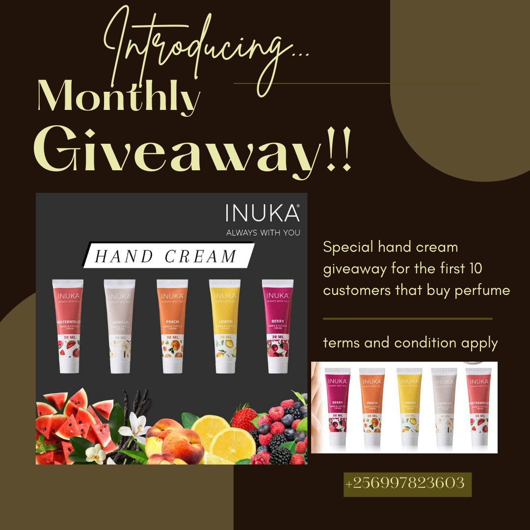 Khandisa101's tweet photo. GIVE AWAY ALERT✨✨
Whether you're restocking or trying a new INUKA perfume? There's no better time! Hurry-only the first 10 buyers! 
Hand Cream Benefits
• Locks in moisture on hands
• Leaves a subtle, fresh scent
• Non-greasy, lightweight formula

Buy, Like, retweet🔥 https://t.co/zRrTwmaYr5