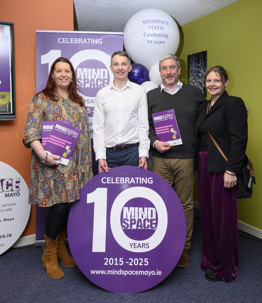 @MindspaceMayo recently celebrated their 10th Birthday! Congratulations to everyone who has worked hard behind the scenes to get Mindspace Mayo to this stage. Maria, Theresa and Conor from Mental Health Ireland helped to celebrate the big day. #MindspaceMayo #MentalHealthIreland