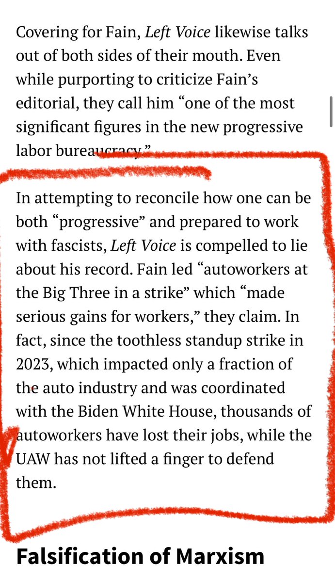 JohnWilsonWSWS's tweet photo. #LeftVoice #opportunism versus #Marxism @WSWS_Updates
#Union working with #Trump
—-
Pseudo-left outlet Left Voice covers for union bureaucrats’ embrace of Trump
@tomhallsep
- World Socialist Web Site
https://t.co/G1byLVLpwz
… In attempting to reconcile how one can be both “progressive” and prepared to work with fascists, Left Voice is compelled to lie about his record. Fain led “autoworkers at the Big Three in a strike” which “made serious gains for workers,” they claim. In fact, since the toothless standup strike in 2023, which impacted only a fraction of the auto industry and was coordinated with the Biden White House, thousands of autoworkers have lost their jobs, while the UAW has not lifted a finger to defend them.