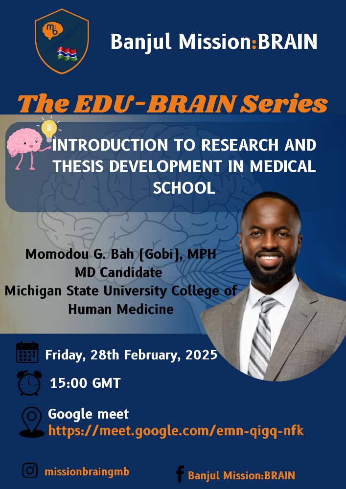GobiBah1's tweet image. Join us this upcoming Friday.
#research #missionbrain #gambia🇬🇲