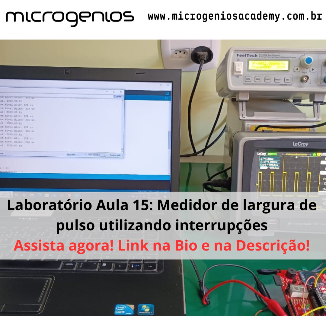 microgenios's tweet image. Projeto: Medidor de Largura de Pulso com Interrupções

Link para assistir: youtu.be/zMepW1ebeP0

#microgenios #MicrogeniosAcademy #microcontrolador #IoT #ESP32 #eletronica #Arduino #RaspberryPi #LabGeniosNano