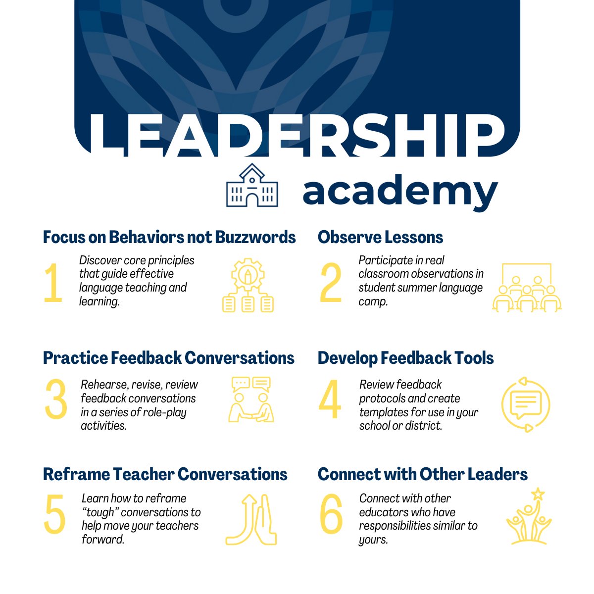 Are you a department chair or district supervisor? Do you wish there was a PD that was designed for you and your role? Registration is now open for our popular summer leadership academy (July 30-August 1, 2025) pearll.nflc.umd.edu/leadership-aca…

#LeadWithLanguages #langchat #TELLmeMore